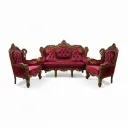 Rococo Revival 3-Piece Sofa and Armchair Set