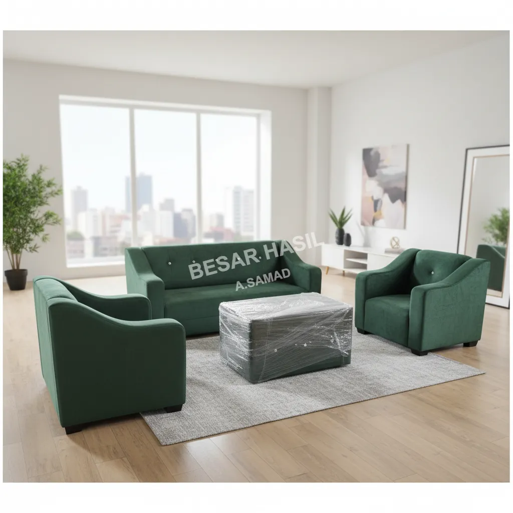 Luxurious Emerald Green Velvet Living Room Suite