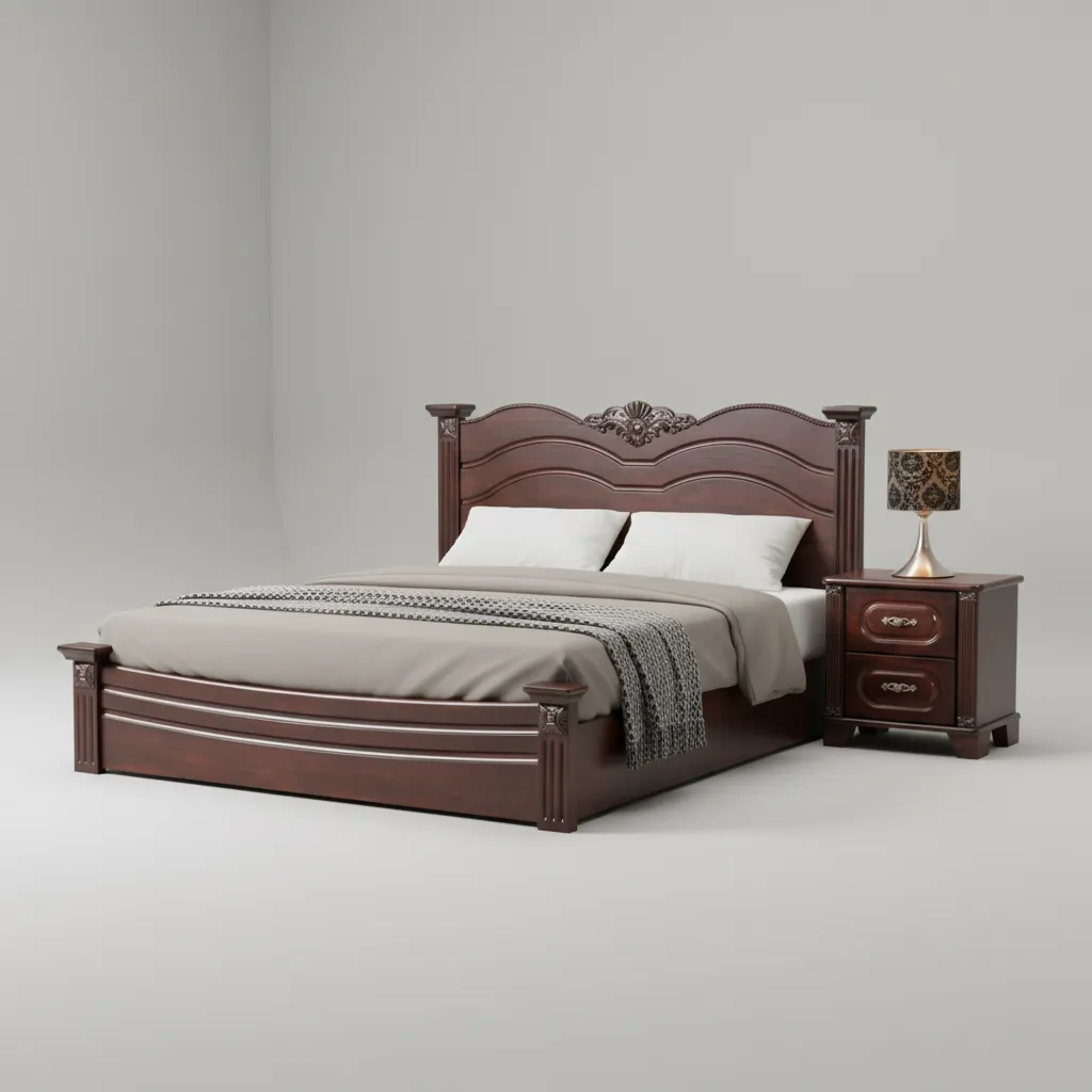 Sculpted Four-Post Double Bed