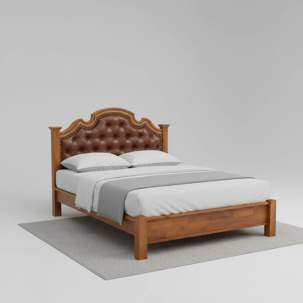 Grand Tufted Sleigh Bed