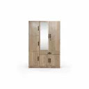 Modern Three-Door Wardrobe with Integrated Mirror